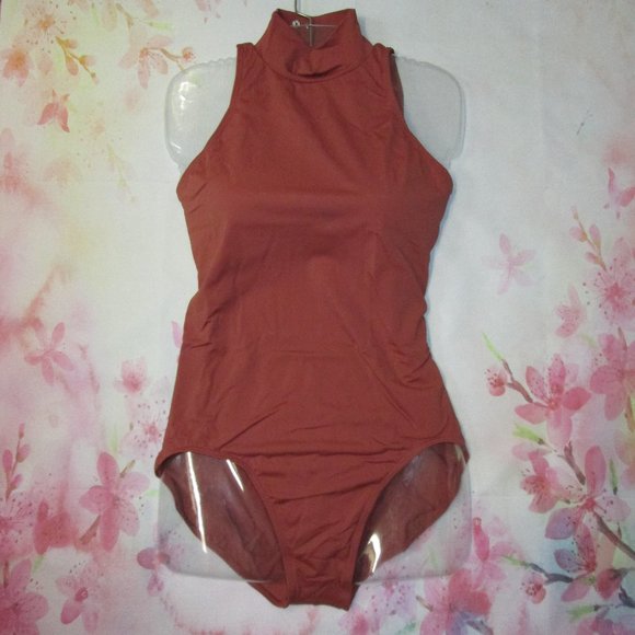 Leotard New LA Dance Ballet Jazz Costume Red or Paprika Mock Neck Balera Large - Picture 6 of 7